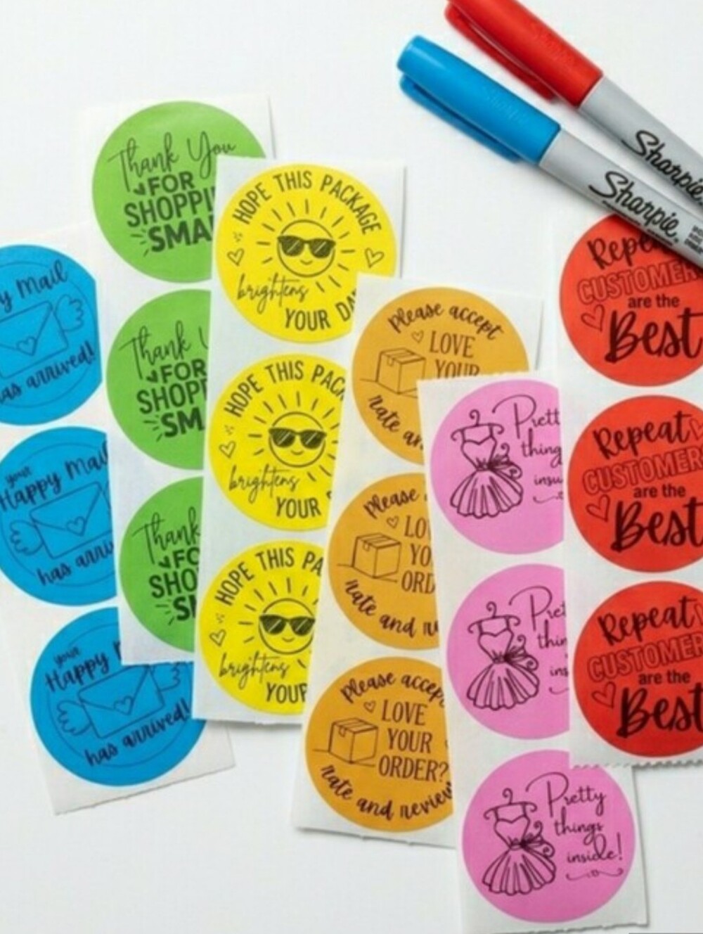 3/$15 50 Pcs Repeat Customers Are The Best Stickers 2" Round Packaging Labels - Picture 6 of 7